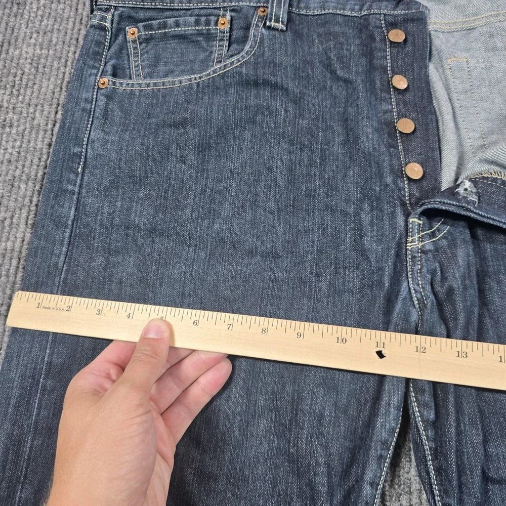 Levi's 501‎ Jeans Mens 38x32 Blue Straight Leg Regular Button Fly Denim